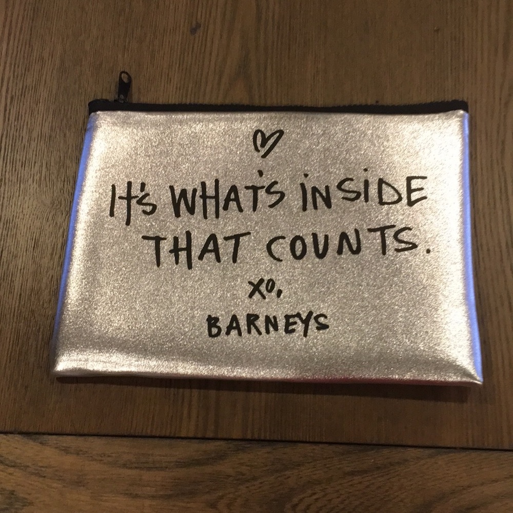 Barneys New York Metallic Cosmetic Bag